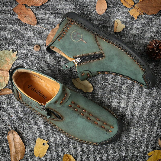 MEN'S ZIPPER OUTDOOR HAND-SEWN TOOLING SHOES 2025