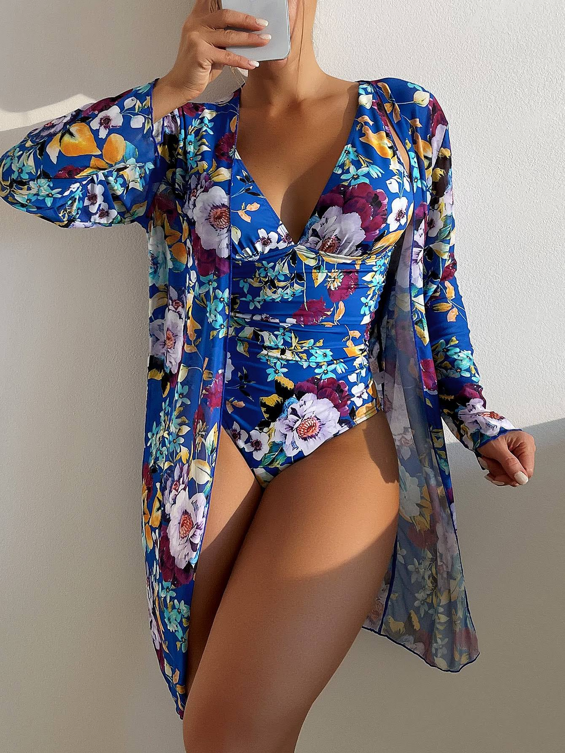 JINA™ ELEGANT 3-PIECE BLUE SUMMER SWIMSUIT