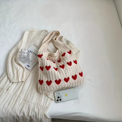 SARAH™ LOVE HEART PATTERN TOTE BAG