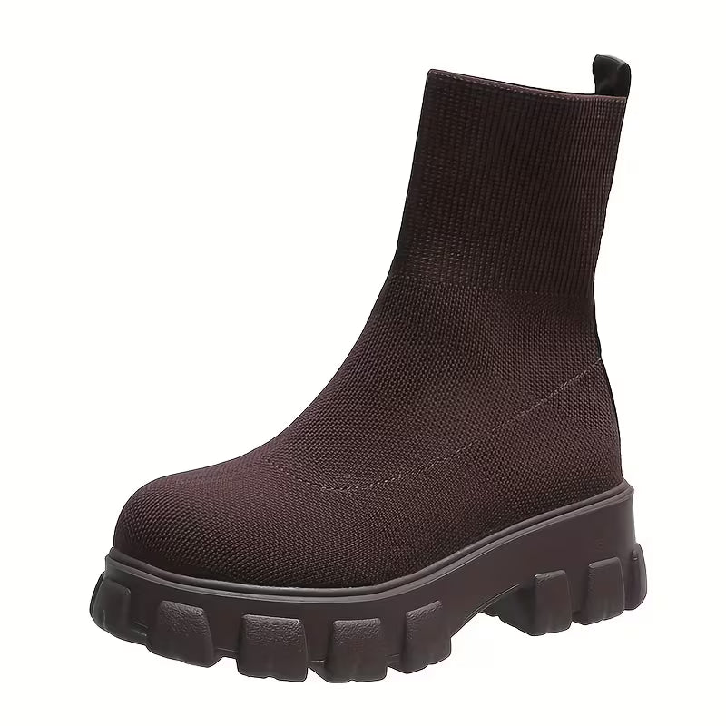 MIA AUTUMN BOOTS - Thick-Soled & Knitted