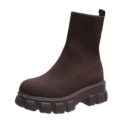 MIA AUTUMN BOOTS - Thick-Soled & Knitted