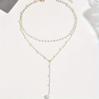 PEARLÉA LUXE™ — 1PC VINTAGE DOUBLE-LAYER TASSEL NECKLACE