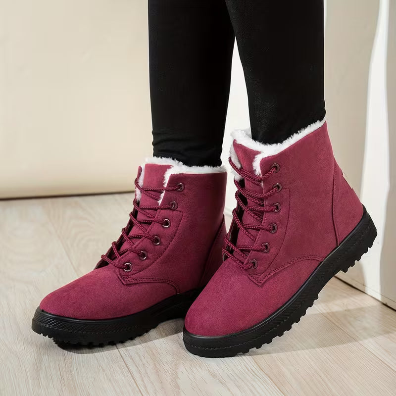 BELLIE AUTUMN BOOTS - Lace-Up & Plush-Lined