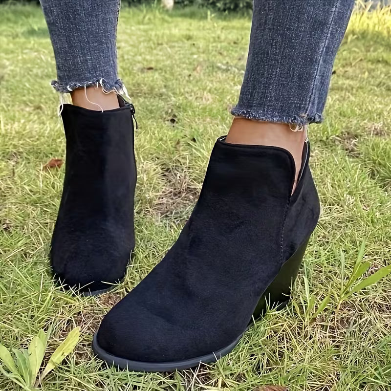 VALEN™ WOMEN'S CHUNKY HEEL ANKLE BOOTS