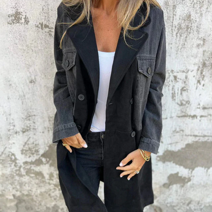 KENZIE™ – DENIM & SUEDE COAT