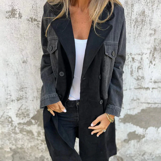 KENZIE™ – DENIM & SUEDE COAT
