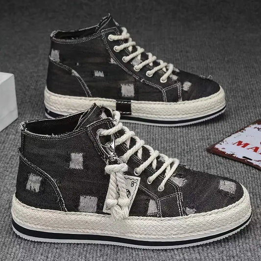 COMFY VINTAGE RETRO HIGH-TOP CANVAS SKATE SHOES