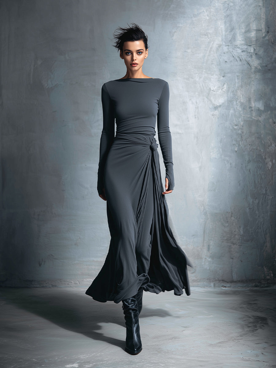 NAIARA™ | MAXI DRESS WITH SIDE TIE