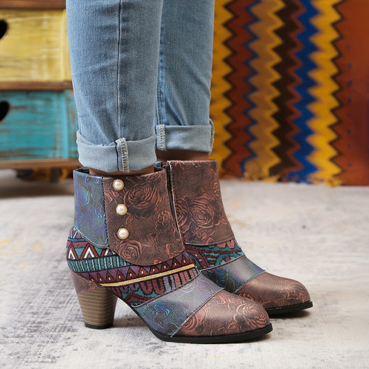 ZARA™ WOMEN'S ETHNIC STYLE ZIPPER ANKLE BOOTS