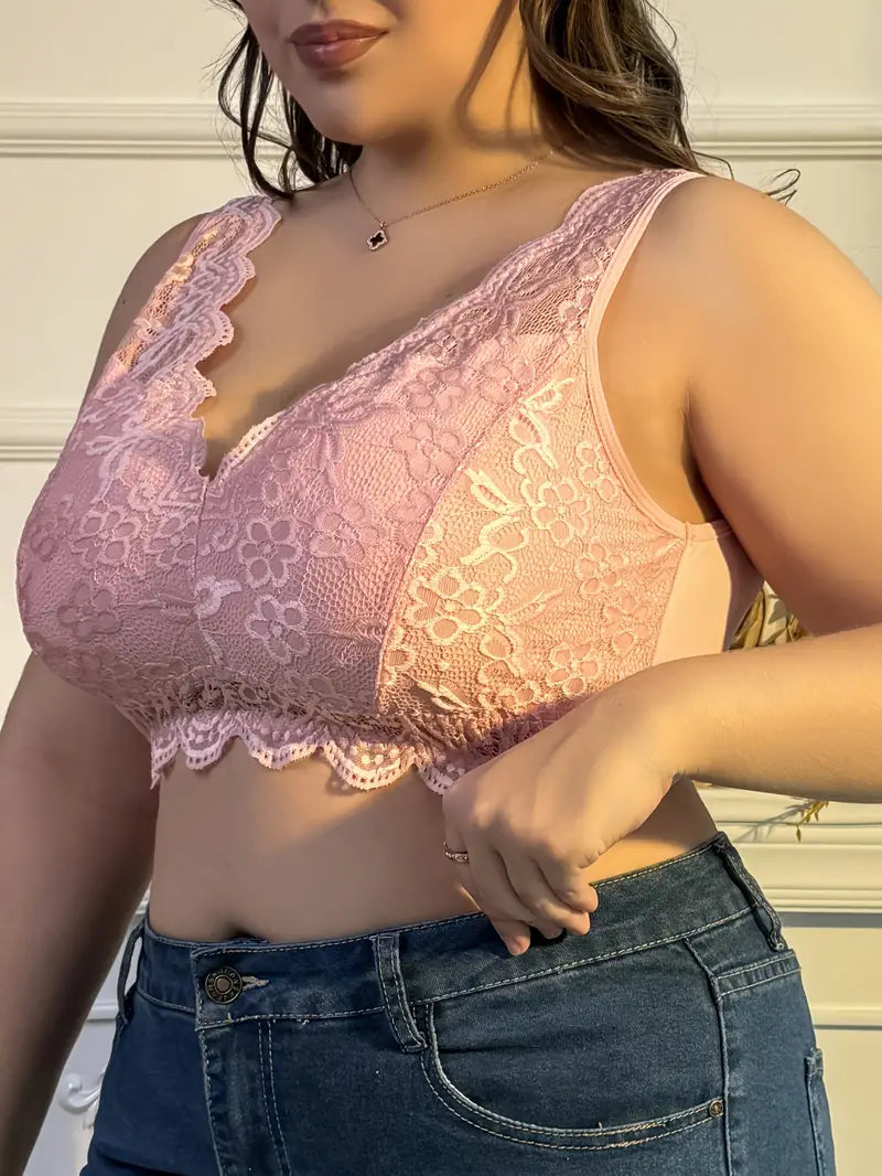 SELVA™ ELASTIC BRA FOR CURVY WOMAN WITH LACE