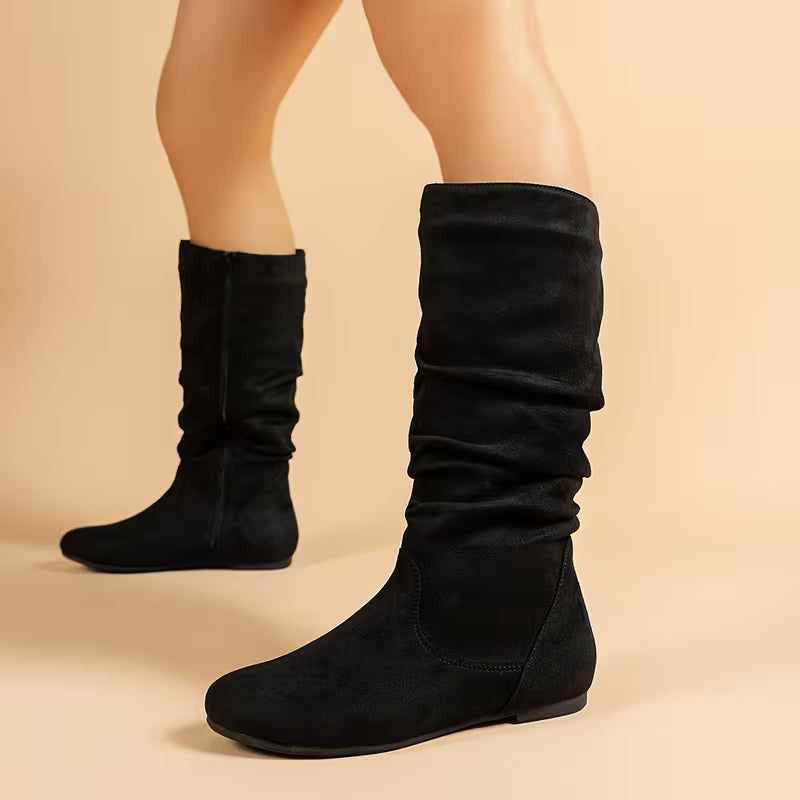 RUBY AUTUMN BOOTS - Mid-Calf & Side Zipper