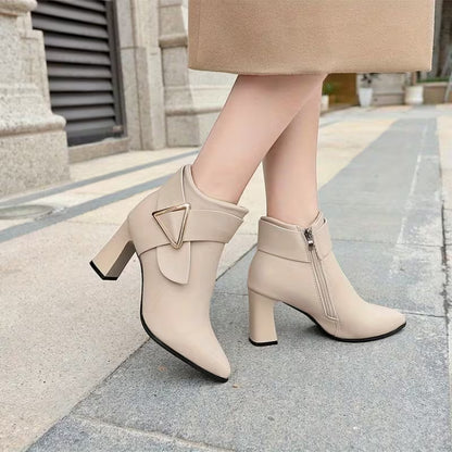 WREN™ WOMEN'S THICK HEEL POINTED TOE ANKLE BOOTS