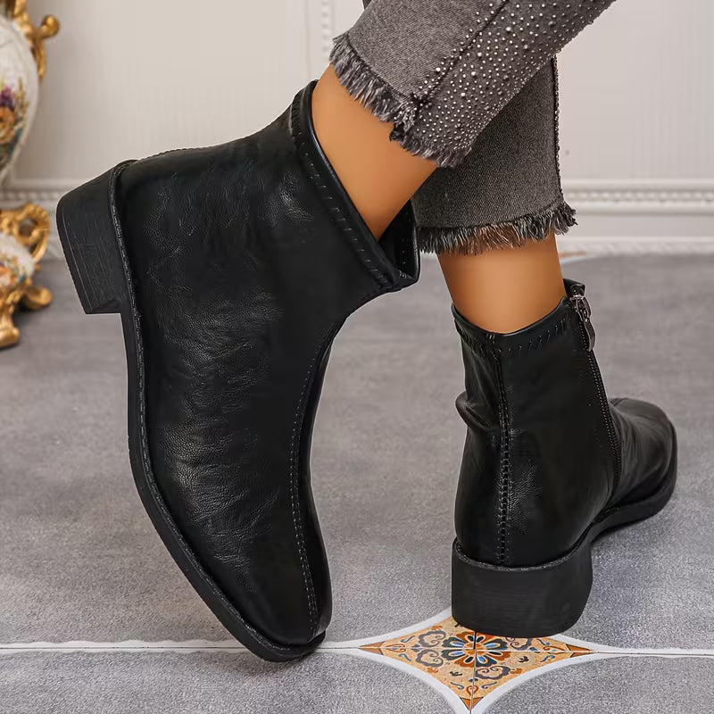 QUINBY™ WOMEN'S LOW-HEEL STRETCH ANKLE BOOTS