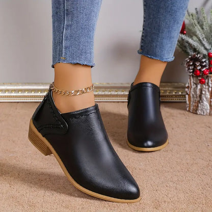 LYRIS™ PREMIUM RETRO POINTED TOE SHORT BOOTS
