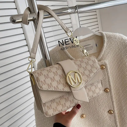 AUDREY™ RETRO LETTER BUCKLE GRAPHIC CROSSBODY BAG