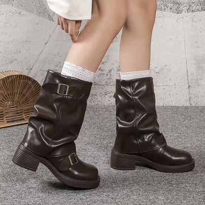 BLAXE™ WOMEN'S RETRO BUCKLE LIGHTWEIGHT PILE BOOTS