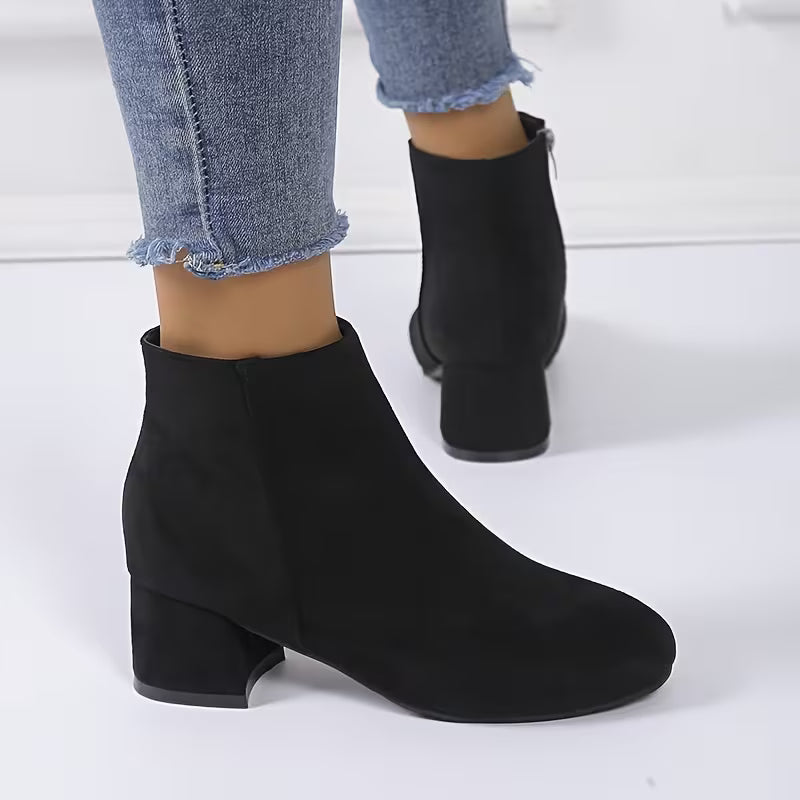 NOAS™ WOMEN'S BLOCK HEEL SIDE ZIPPER ANKLE BOOTS