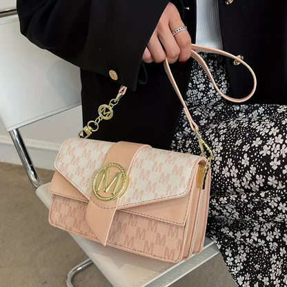 AUDREY™ RETRO LETTER BUCKLE GRAPHIC CROSSBODY BAG