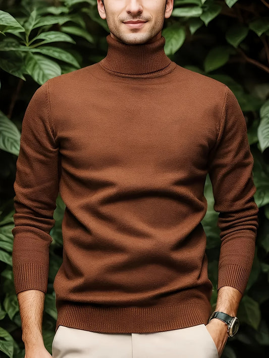 STONEHALE™ — MEN’S KNIT TURTLENECK SWEATER WITH BUTTON DETAIL