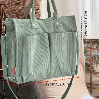 CHIC CORDUROY™ BLACK STRIPED CROSSBODY