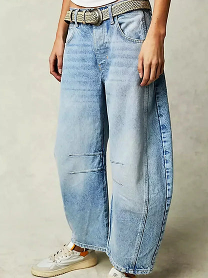 TAVIRA™ LEOPARD BARREL JEANS