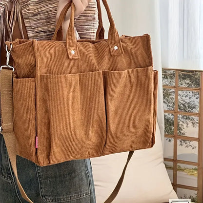 CHIC CORDUROY™ BLACK STRIPED CROSSBODY