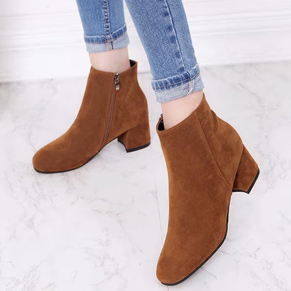 NOAS™ WOMEN'S BLOCK HEEL SIDE ZIPPER ANKLE BOOTS