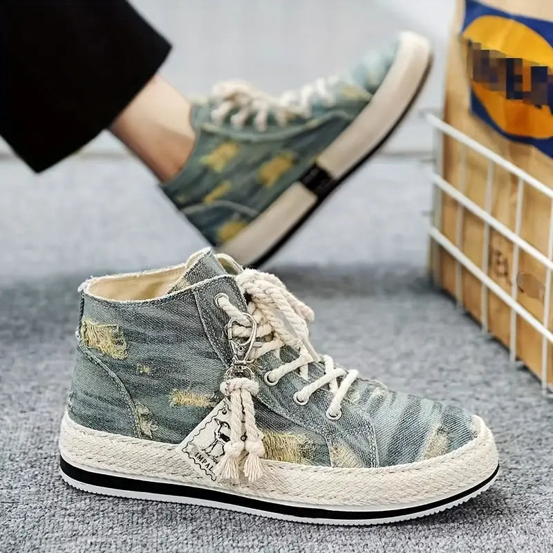 COMFY VINTAGE RETRO HIGH-TOP CANVAS SKATE SHOES