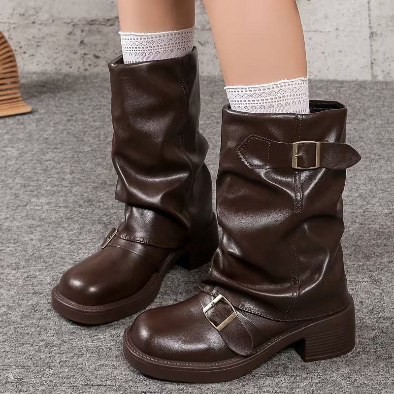 BLAXE™ WOMEN'S RETRO BUCKLE LIGHTWEIGHT PILE BOOTS