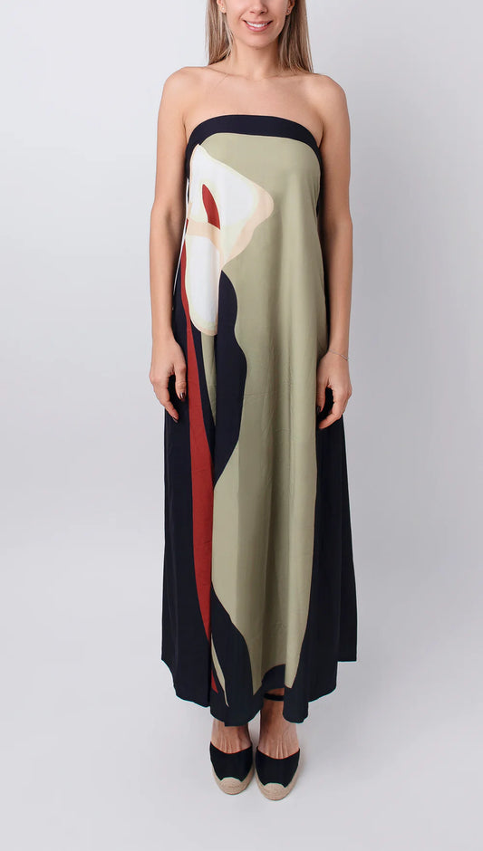 PALAYAH™ – PRINTED DRESS WITH SWEETHEART NECKLINE