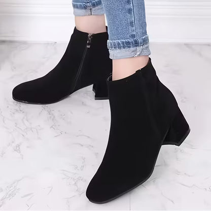 NOAS™ WOMEN'S BLOCK HEEL SIDE ZIPPER ANKLE BOOTS