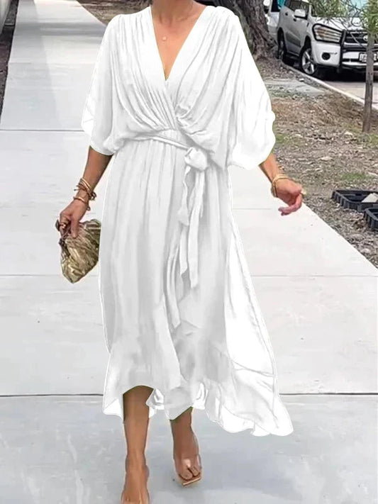 MONAÉ™ – ELEGANT V-NECK CHIFFON DRESS