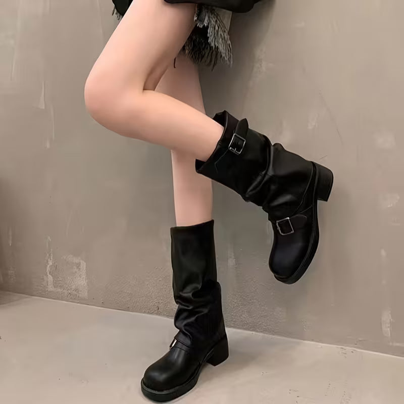 BLAXE™ WOMEN'S RETRO BUCKLE LIGHTWEIGHT PILE BOOTS