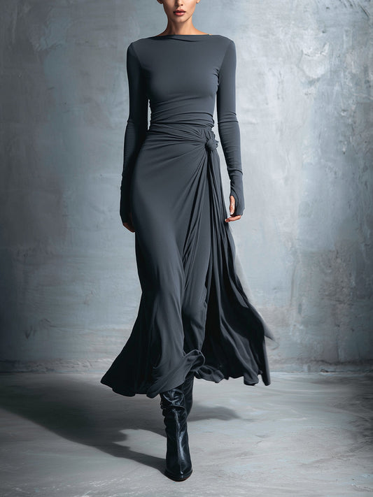 NAIARA™ | MAXI DRESS WITH SIDE TIE