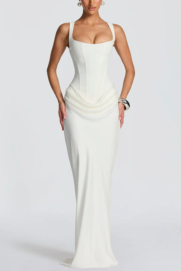 LEONOR™ | MAXI DRESS WITH SQUARE NECKLINE