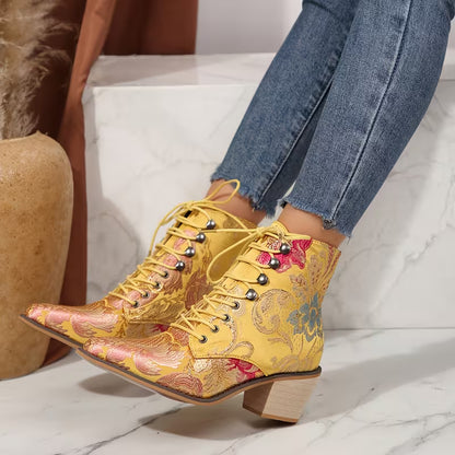 MERINDA™ WOMEN'S EMBROIDERED FLORAL THICK BOOTS