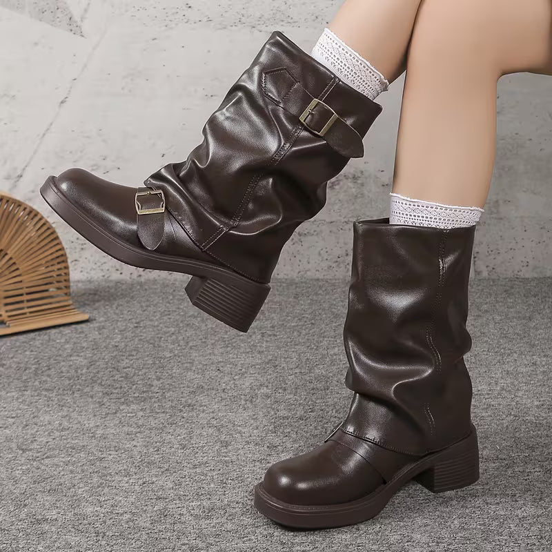 BLAXE™ WOMEN'S RETRO BUCKLE LIGHTWEIGHT PILE BOOTS