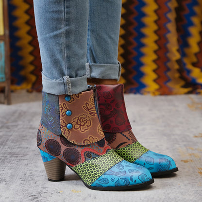 ZARA™ WOMEN'S ETHNIC STYLE ZIPPER ANKLE BOOTS