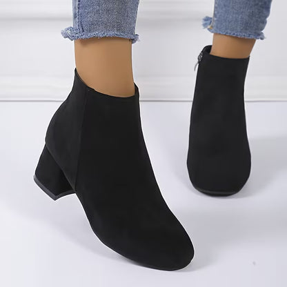 NOAS™ WOMEN'S BLOCK HEEL SIDE ZIPPER ANKLE BOOTS