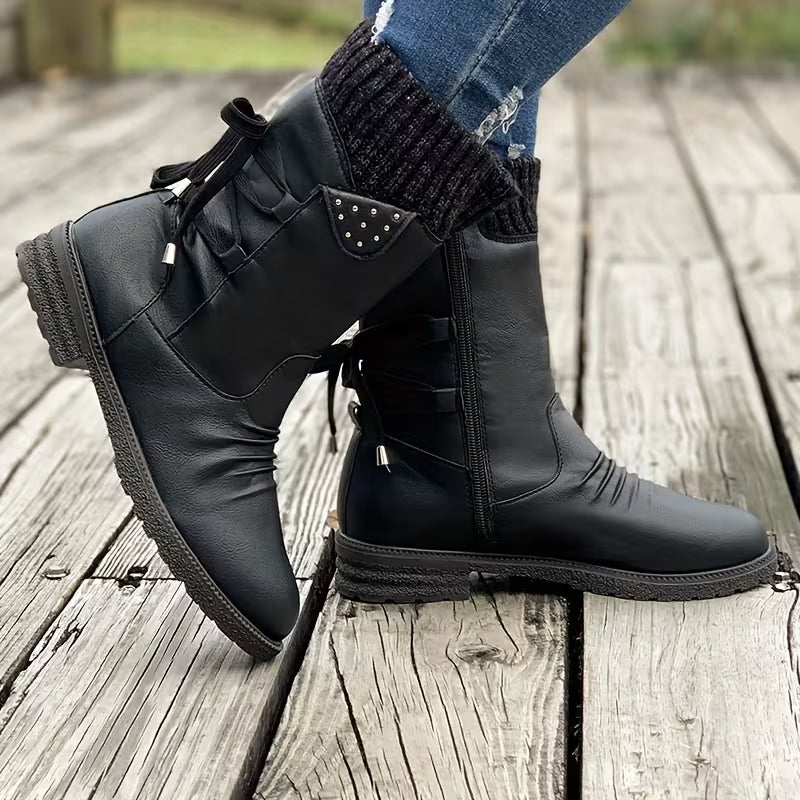 HAZELIE AUTUMN BOOTS - Vintage Mid-Calf & Elastic