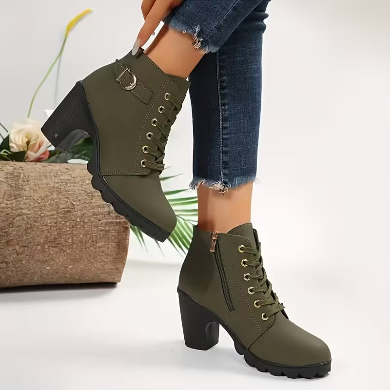ELENA AUTUMN BOOTS - Lace-Up & High-Heel