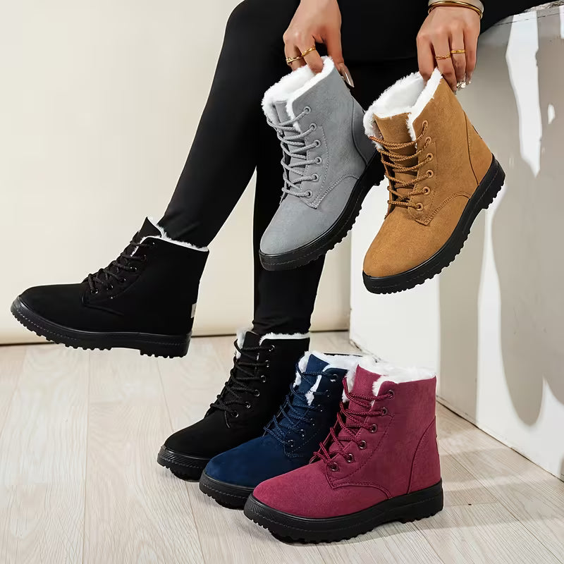 BELLIE AUTUMN BOOTS - Lace-Up & Plush-Lined