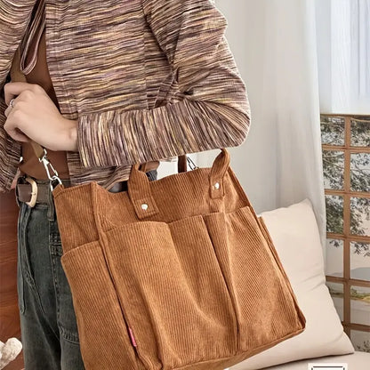 CHIC CORDUROY™ BLACK STRIPED CROSSBODY