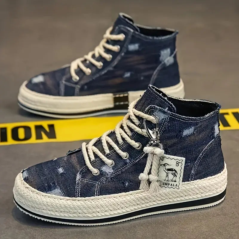 COMFY VINTAGE RETRO HIGH-TOP CANVAS SKATE SHOES