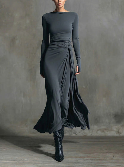 NAIARA™ | MAXI DRESS WITH SIDE TIE