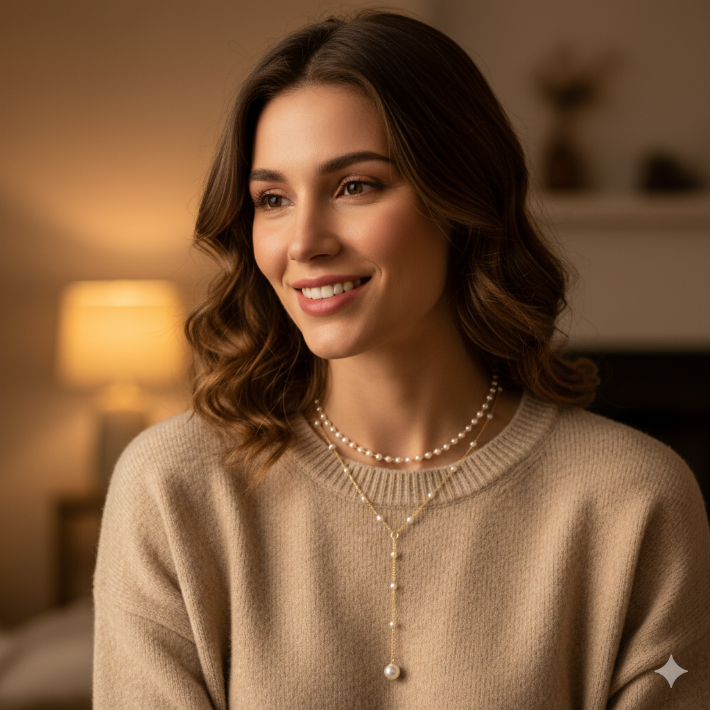 PEARLÉA LUXE™ — 1PC VINTAGE DOUBLE-LAYER TASSEL NECKLACE