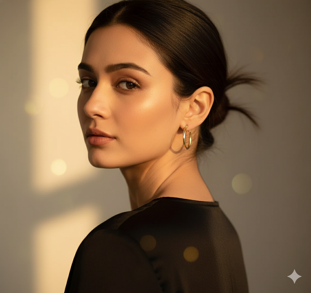 GOLDEN HALO HOOP EARRINGS