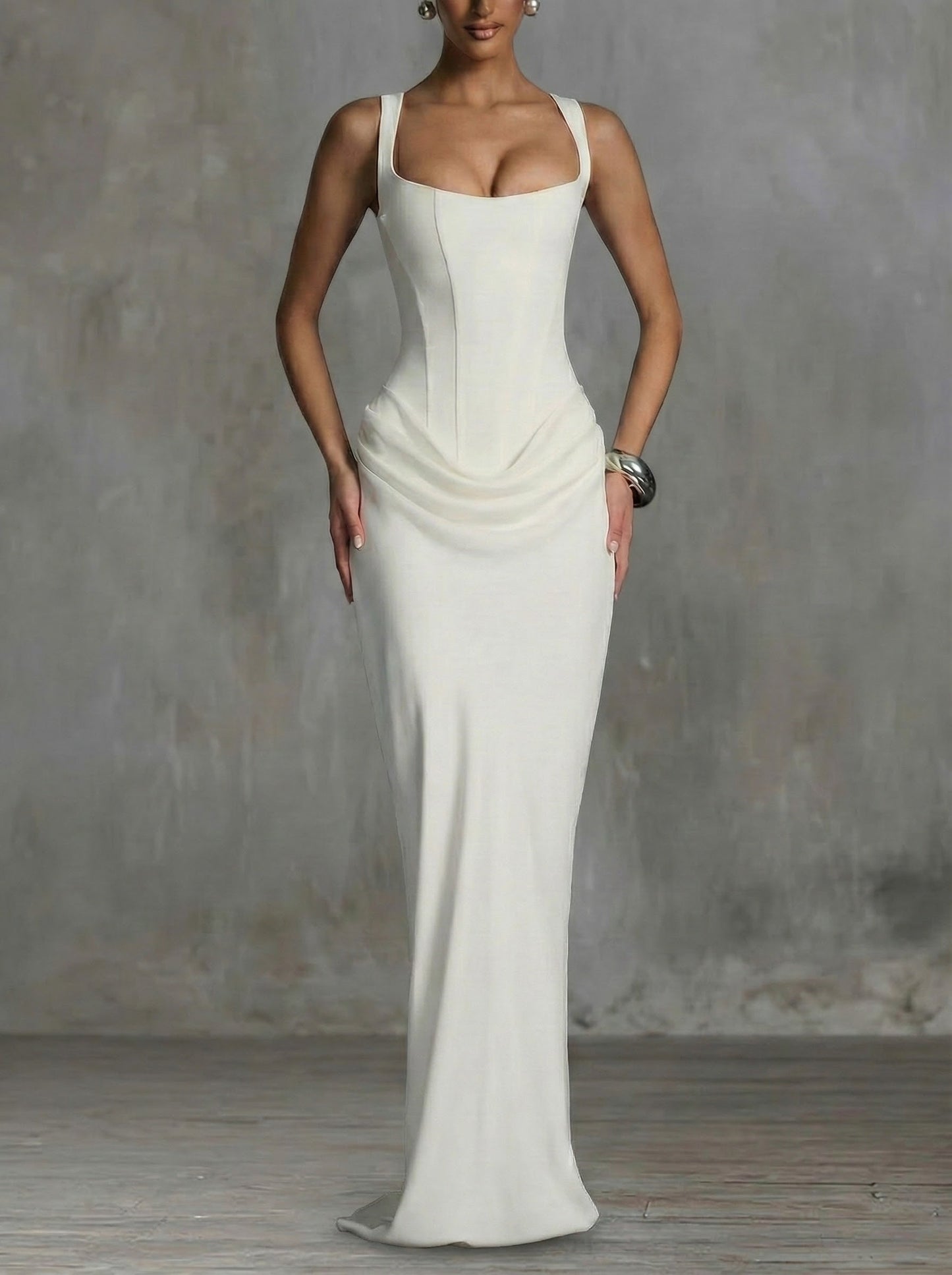 LEONOR™ | MAXI DRESS WITH SQUARE NECKLINE