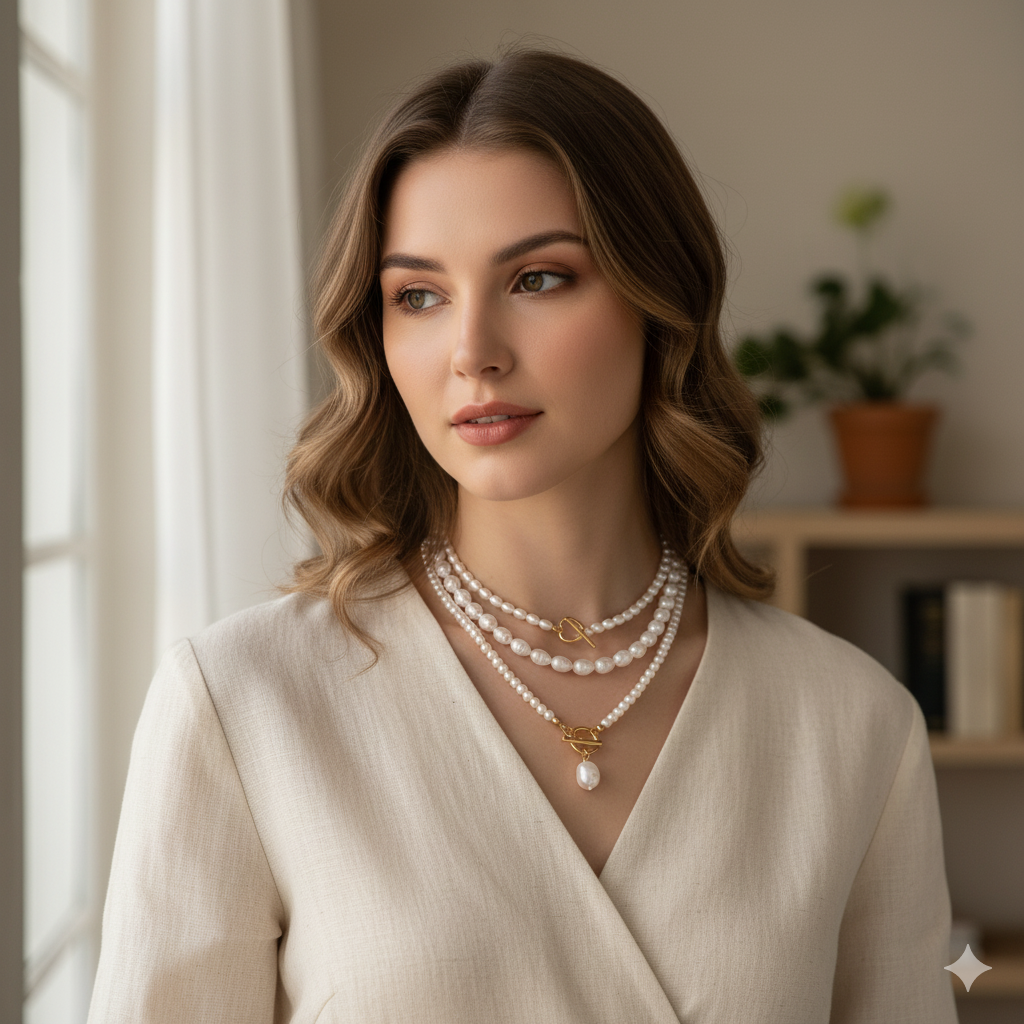 LUSTRE LAYERS PEARL NECKLACE