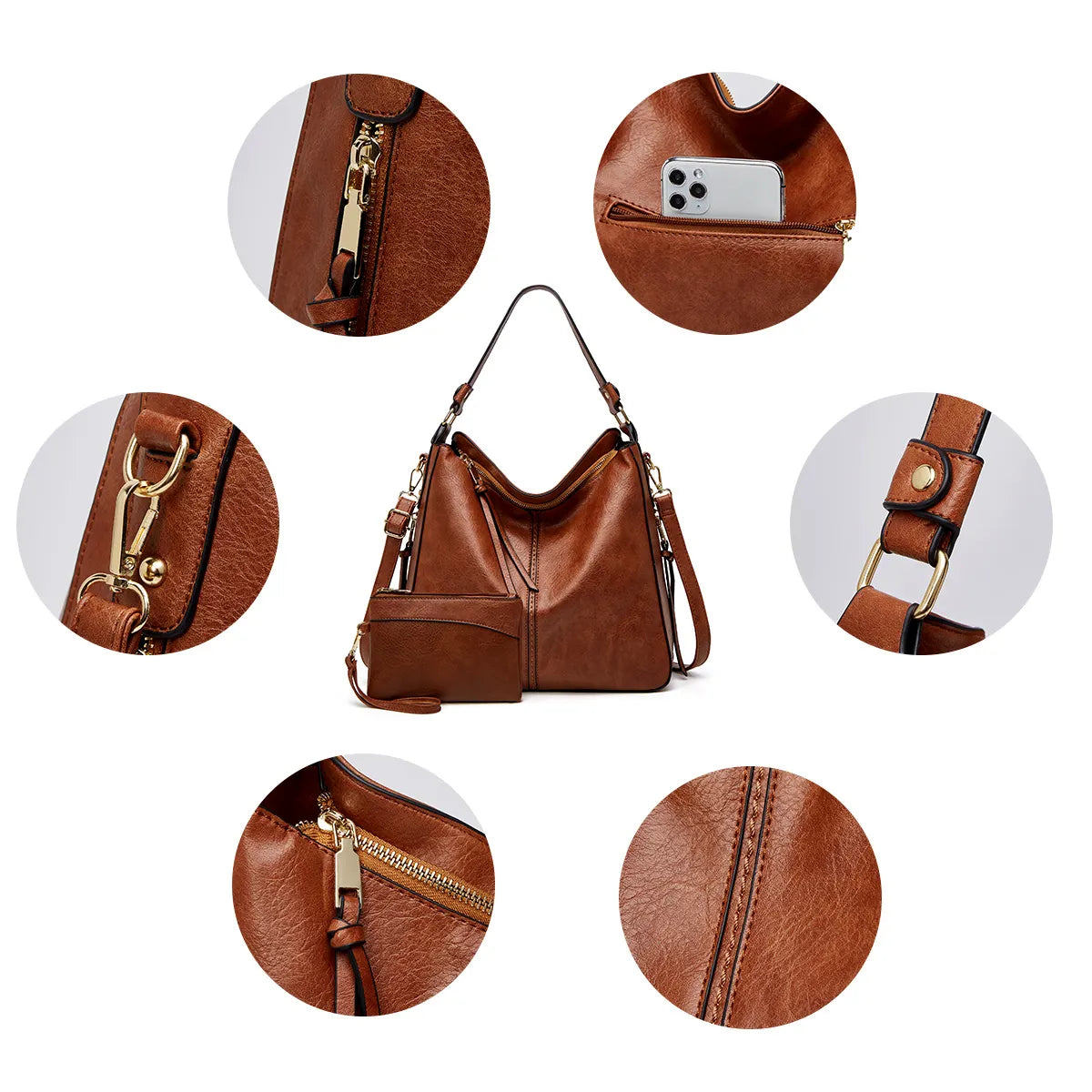 GENEVIEVE AUTUMN HOBO BAG - Anti-Theft & Luxury Leather